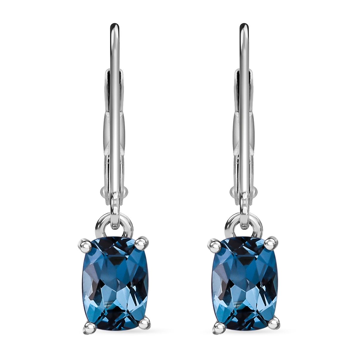 AAA London Blau Topas Ohrringe 925 Silber rhodiniert ca. 1,99 ct.