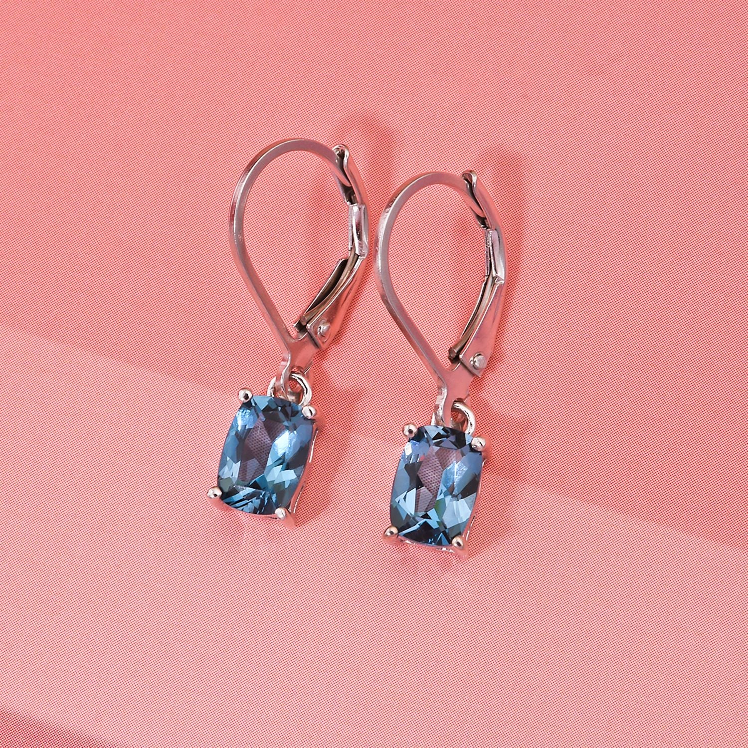 AAA London Blau Topas Ohrringe 925 Silber rhodiniert ca. 1,99 ct.