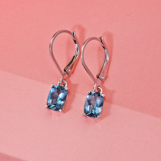 AAA London Blau Topas Ohrringe 925 Silber rhodiniert ca. 1,99 ct.
