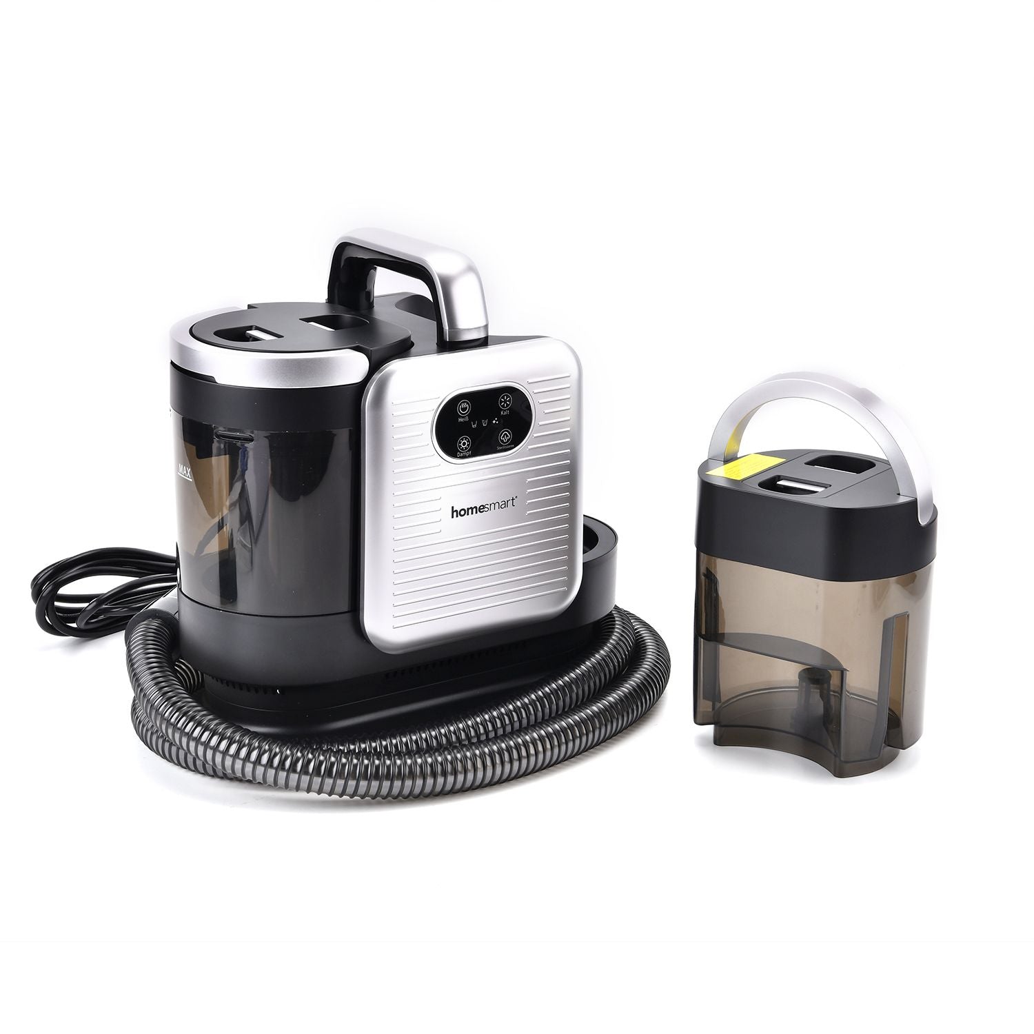 HOMESMART - Tragbarer Teppich- und Polsterreiniger mit starker Saugkraft, Selbstreinigung, 1,78 m Schlauch, 5 m Kabel - leise und effizient,  Größe 400x260x320 mm, Farbe Grau