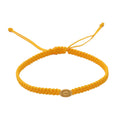 Flexibles, gelbes Fadenarmband mit Kim Tung Anhänger in 999 Gold, 18cm