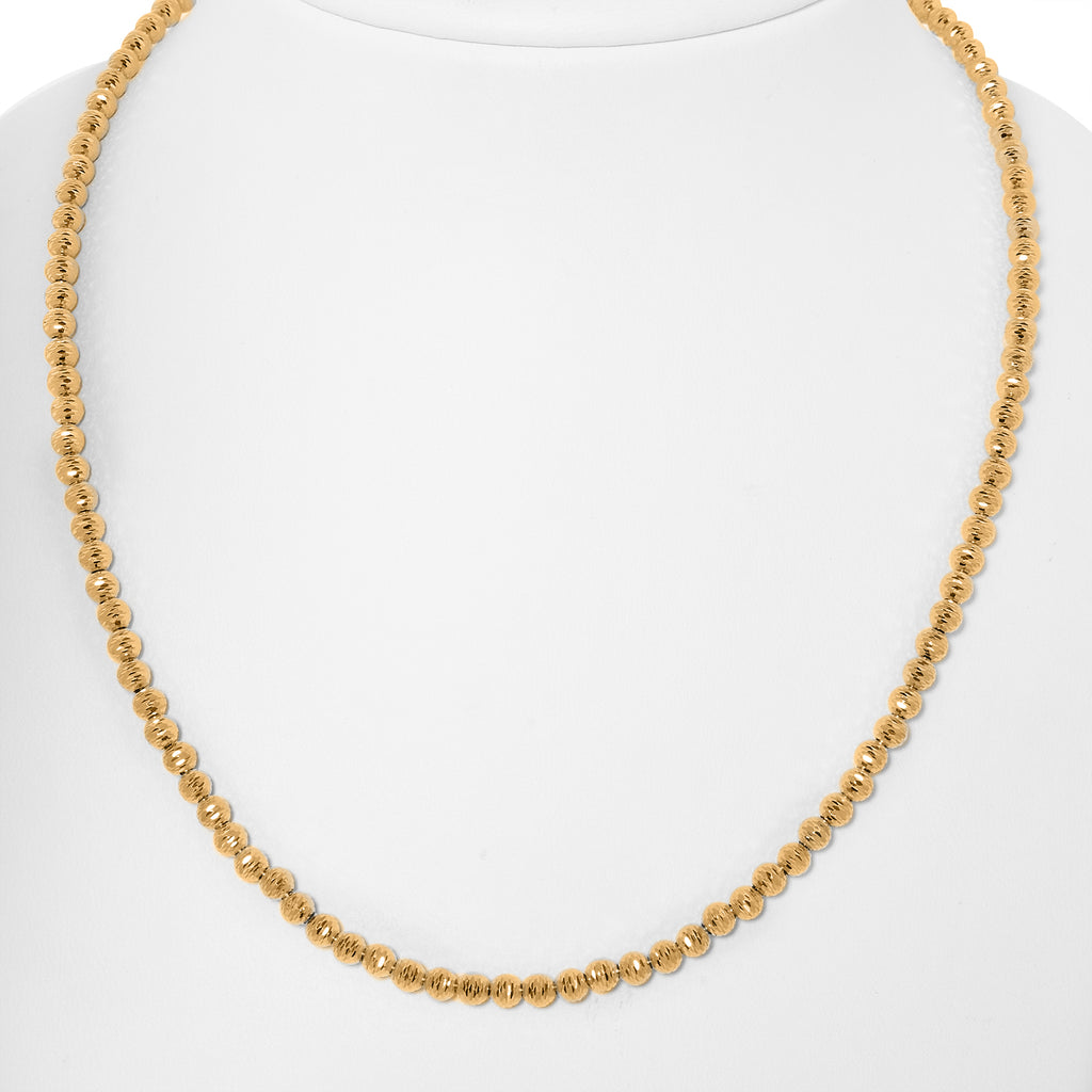GORINI GIOIELLI - Diamantschliff Kugelkette, 585 Gold ca. 45 cm+ 2.5 cm Extender ca. 10,00g