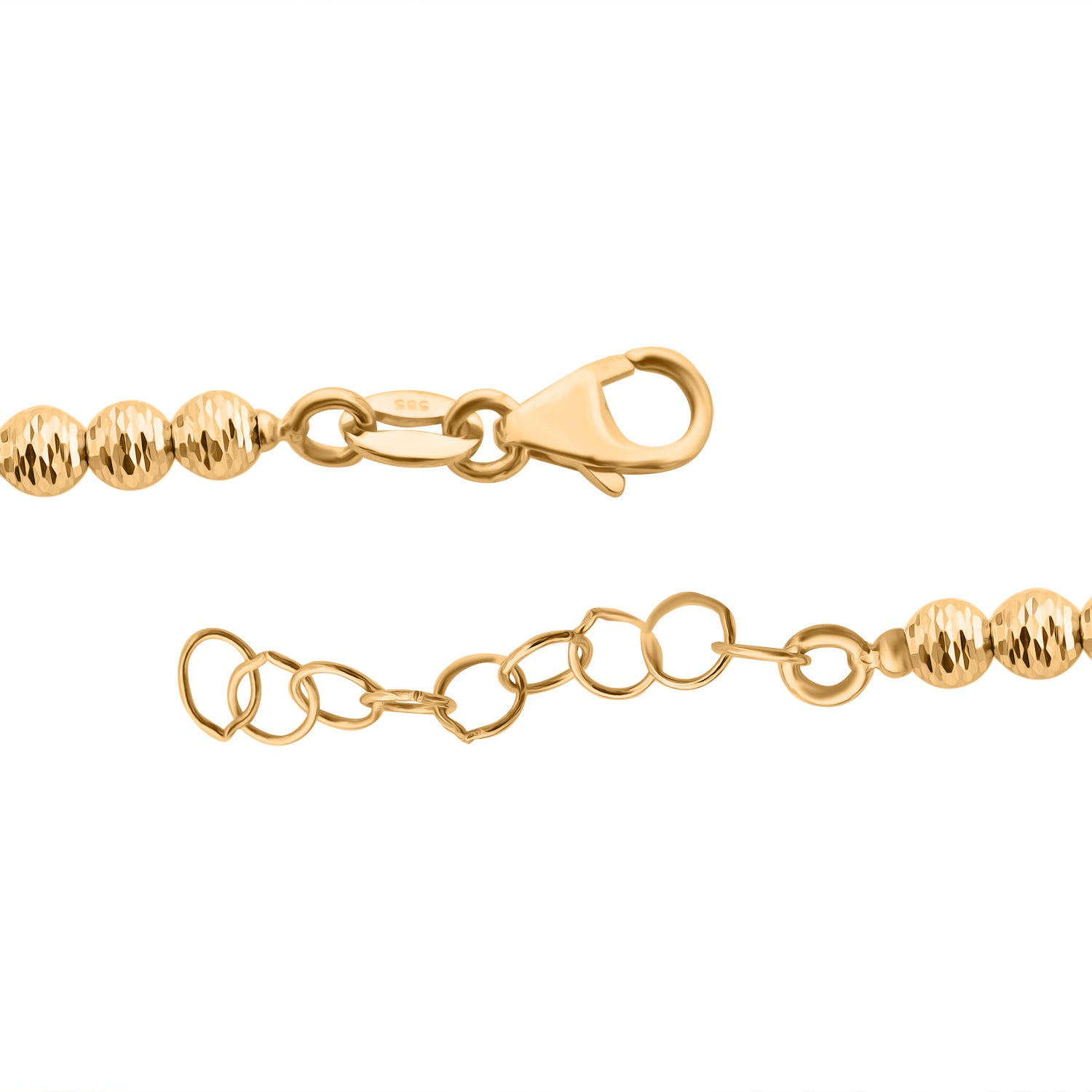 GORINI GIOIELLI - Diamantschliff Kugelarmband, 585 Gelbgold ca. 18 cm+ 2.5 cm Extender ca. 4,14g