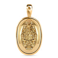 Goldener Drusy Quarz Anhänger Messing ca. 33.12 ct