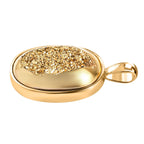 Goldener Drusy Quarz Anhänger Messing ca. 33.12 ct