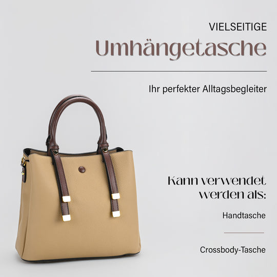 Echtes Leder - Vielseitige Tasche mit abnehmbarem Schulterriemen, 30x14x24 cm, Rosa