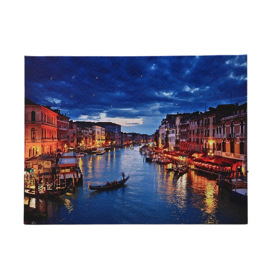 LED-Leinwandbild mit Strandterrasse, mit Lichteffekt, 30x40 cm