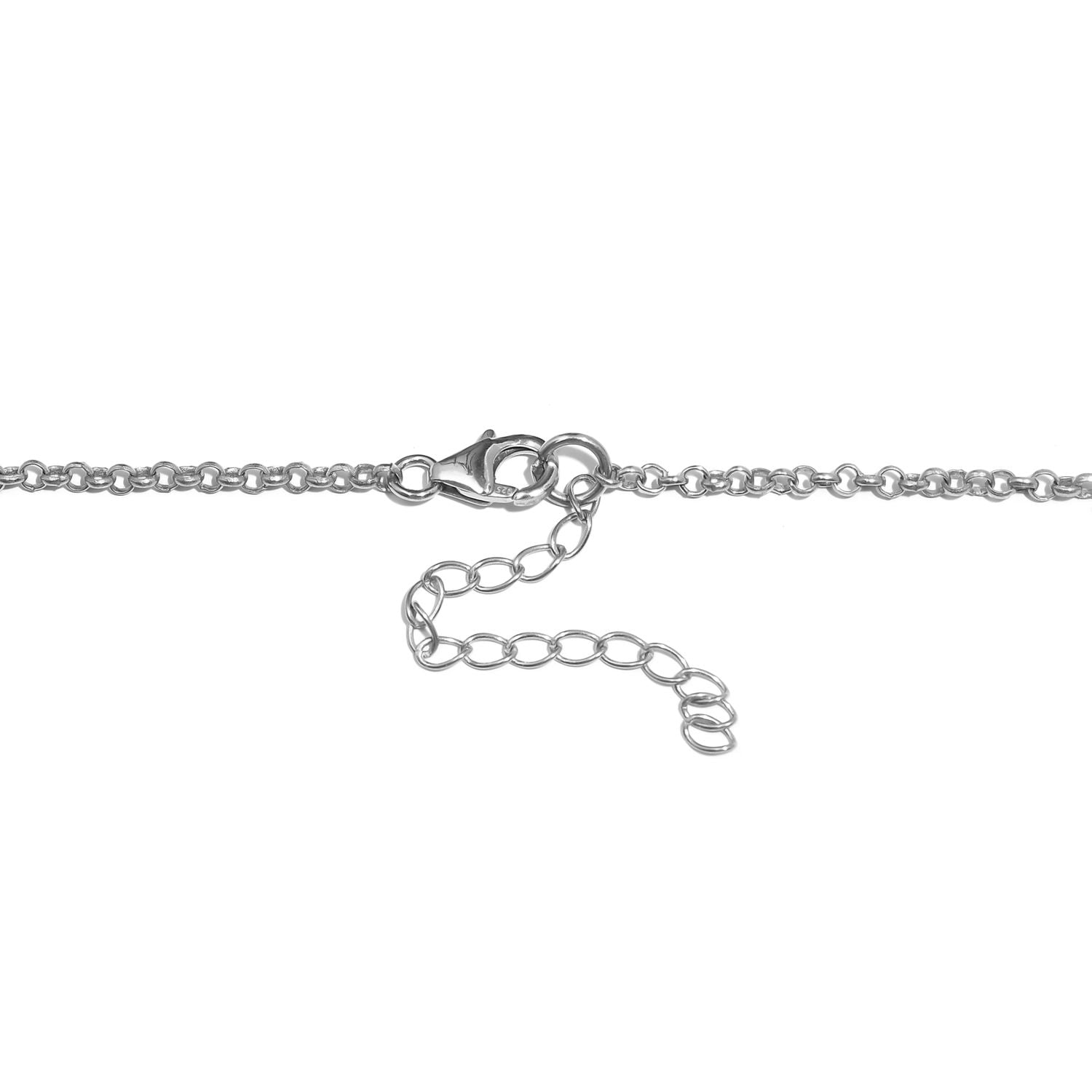 Natürliche Chromdiopsid mehrreihige Halskette, ca. 56 cm + 5 cm Extender 925 Silber rhodiniert ca. 200.00 ct