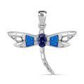 Tansanit Zirkonia und simulierter blauer Opal-Anhänger
