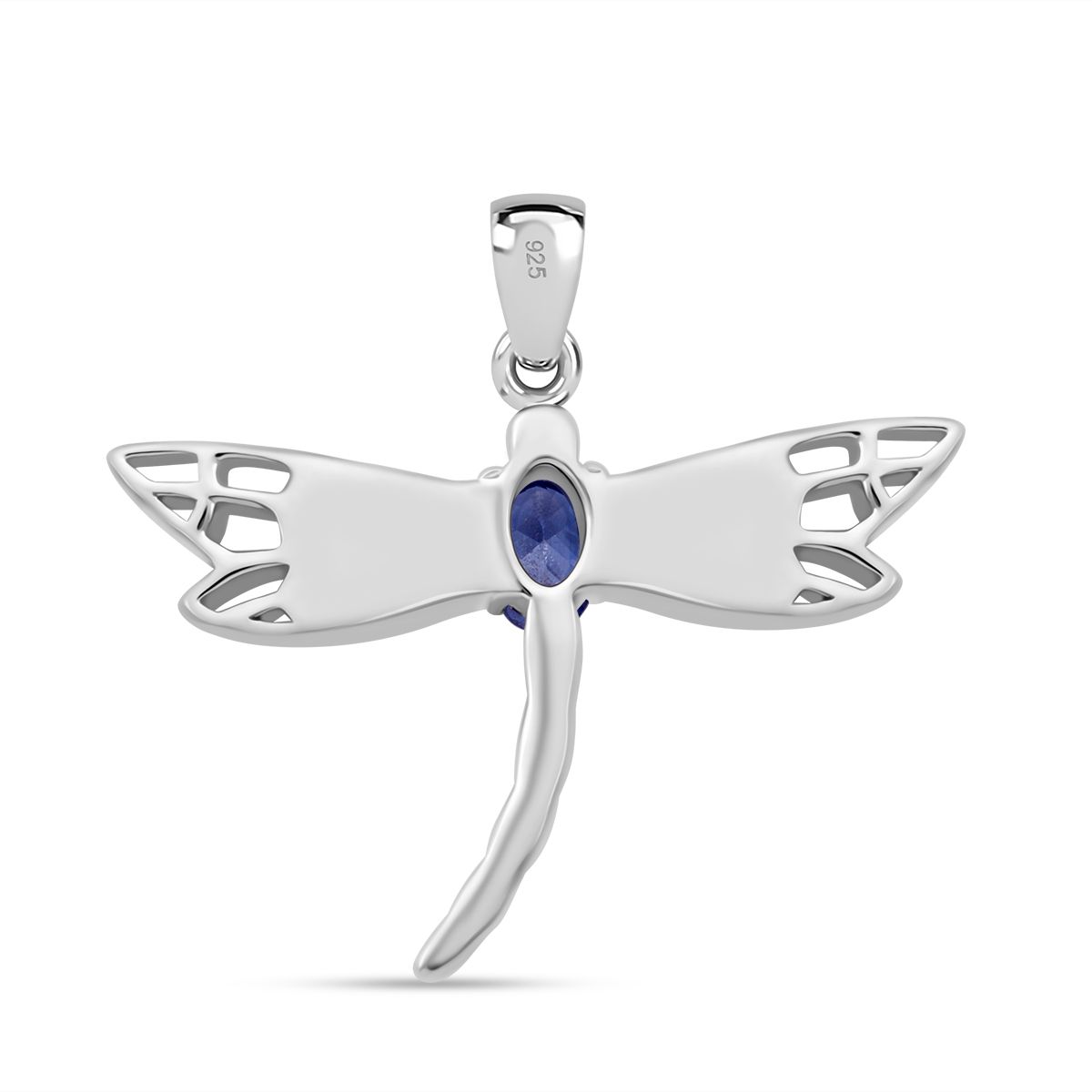 Simulierter Blauer Opal, Tansanit Zirkonia Anhänger 925 Silber rhodiniert