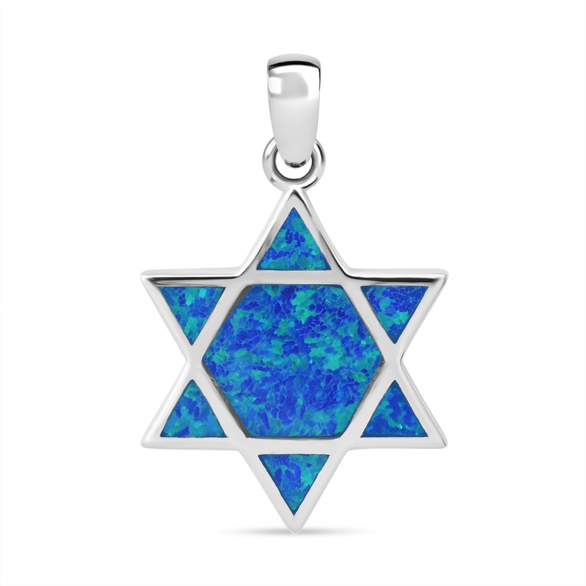 Simulierter Blauer Opal Anhänger 925 Silber rhodiniert