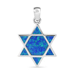 Simulierter Blauer Opal Anhänger 925 Silber rhodiniert