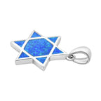 Simulierter Blauer Opal Anhänger 925 Silber rhodiniert