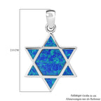 Simulierter Blauer Opal Anhänger 925 Silber rhodiniert