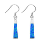 Simulierter Blauer Opal Ohrringe 925 Silber rhodiniert