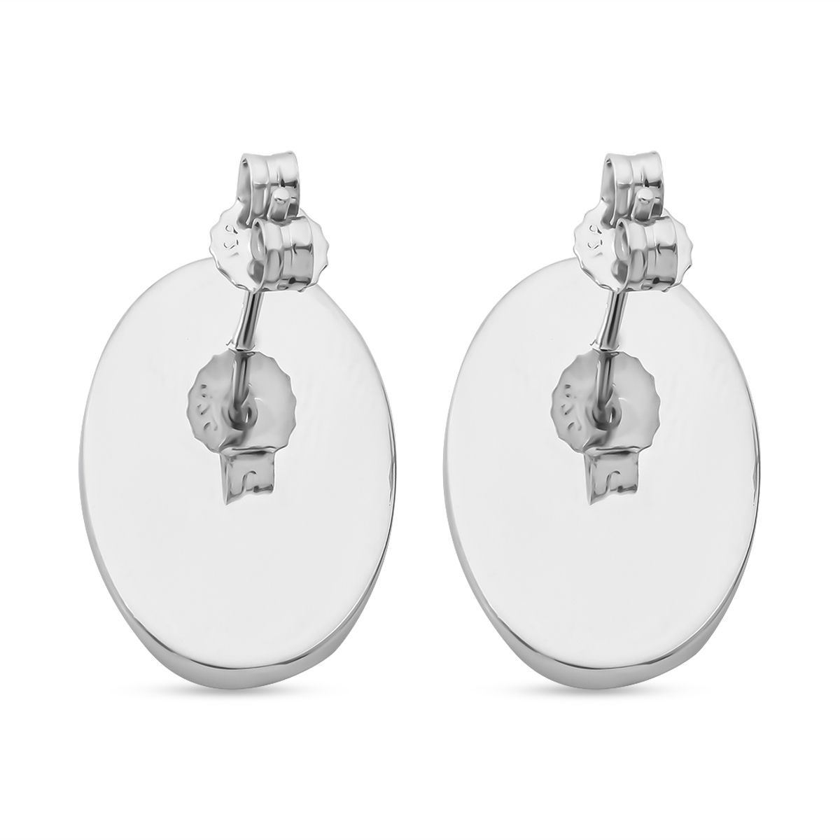 Simulierter Blauer Opal Ohrringe 925 Silber rhodiniert