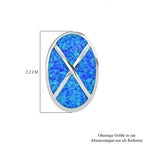 Simulierter Blauer Opal Ohrringe 925 Silber rhodiniert