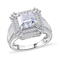 Moissanit Ring 925 Silber rhodiniert (Größe 18.00) ca. 4,19 ct