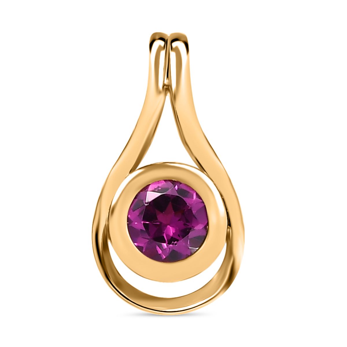AAA Radiant Ember Garnet Anhänger 925 Silber vergoldet ca. 0,39 ct.
