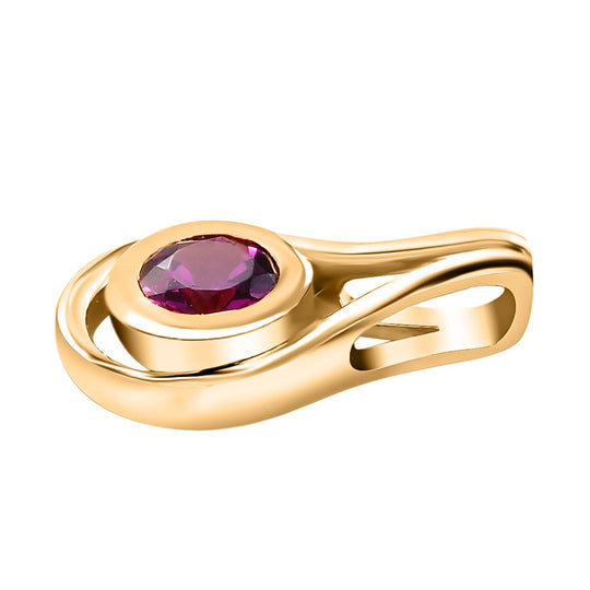 AAA Radiant Ember Garnet Anhänger 925 Silber vergoldet ca. 0,39 ct.