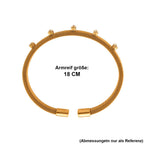 Gelber Kristall Armreif, flexibel (ca. 18-19 cm), 316L Edelstahl, goldfarben