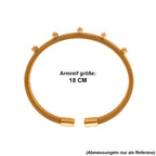 Rosa Kristall Armreif, flexibel (ca. 18-19 cm), 316L Edelstahl, goldfarben