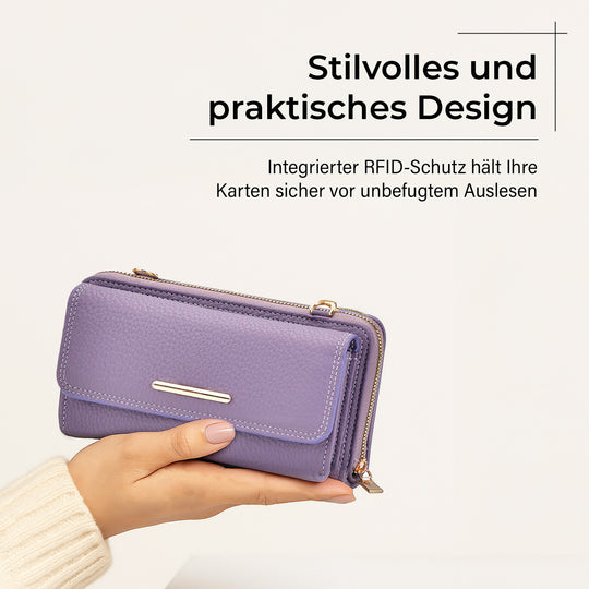 Crossbody-Tasche mit Klappfach und gemustertem Trageriemen, RFID-Schutz, ca. 19x5x11 cm, Grün