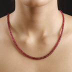 AAAA Rubellit Halskette ca. 45 cm 585 Gold ca. 57,00 ct.
