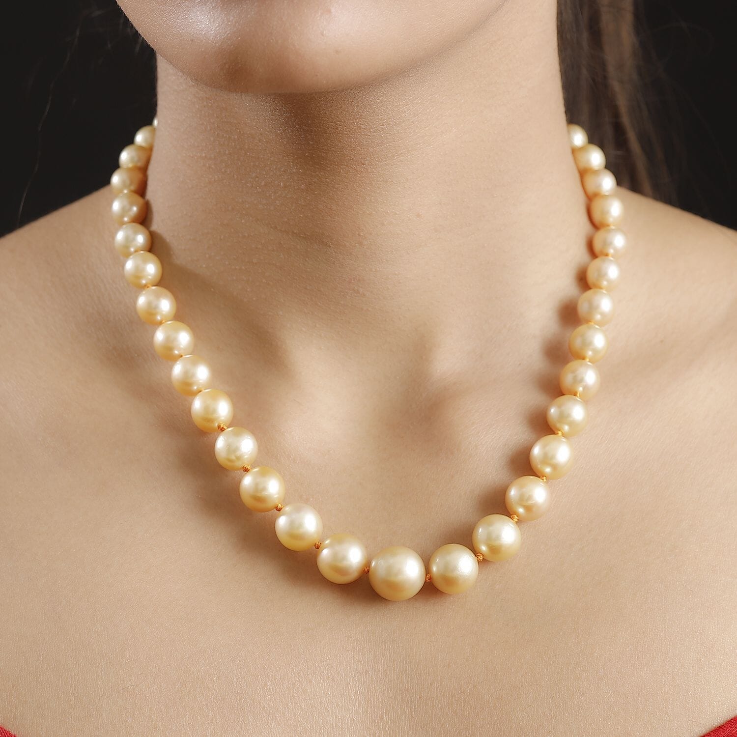 One of a Kind- ILIANA AAAA Südsee Goldene Perle Halskette ca. 45 cm 750 Gold Standard