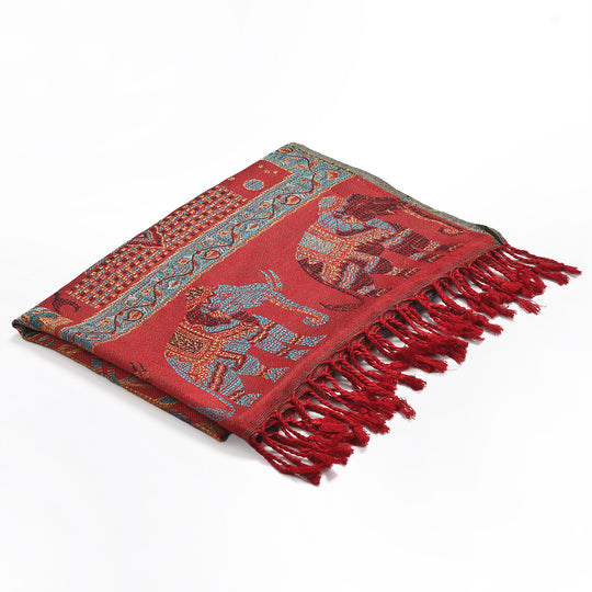 Jamawar-Schal, Viskose, 3-Schiffchen-Webung, 70x200 cm, Paisley
