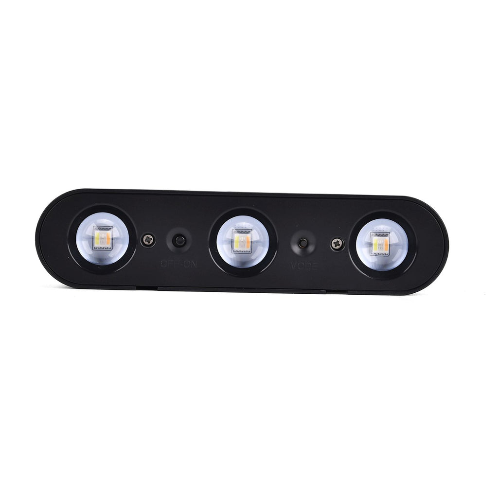 Solarbetriebene LED-Wandleuchte mit Farbwechsel, 10 Lichtmodi, ca. 230x47x36 mm