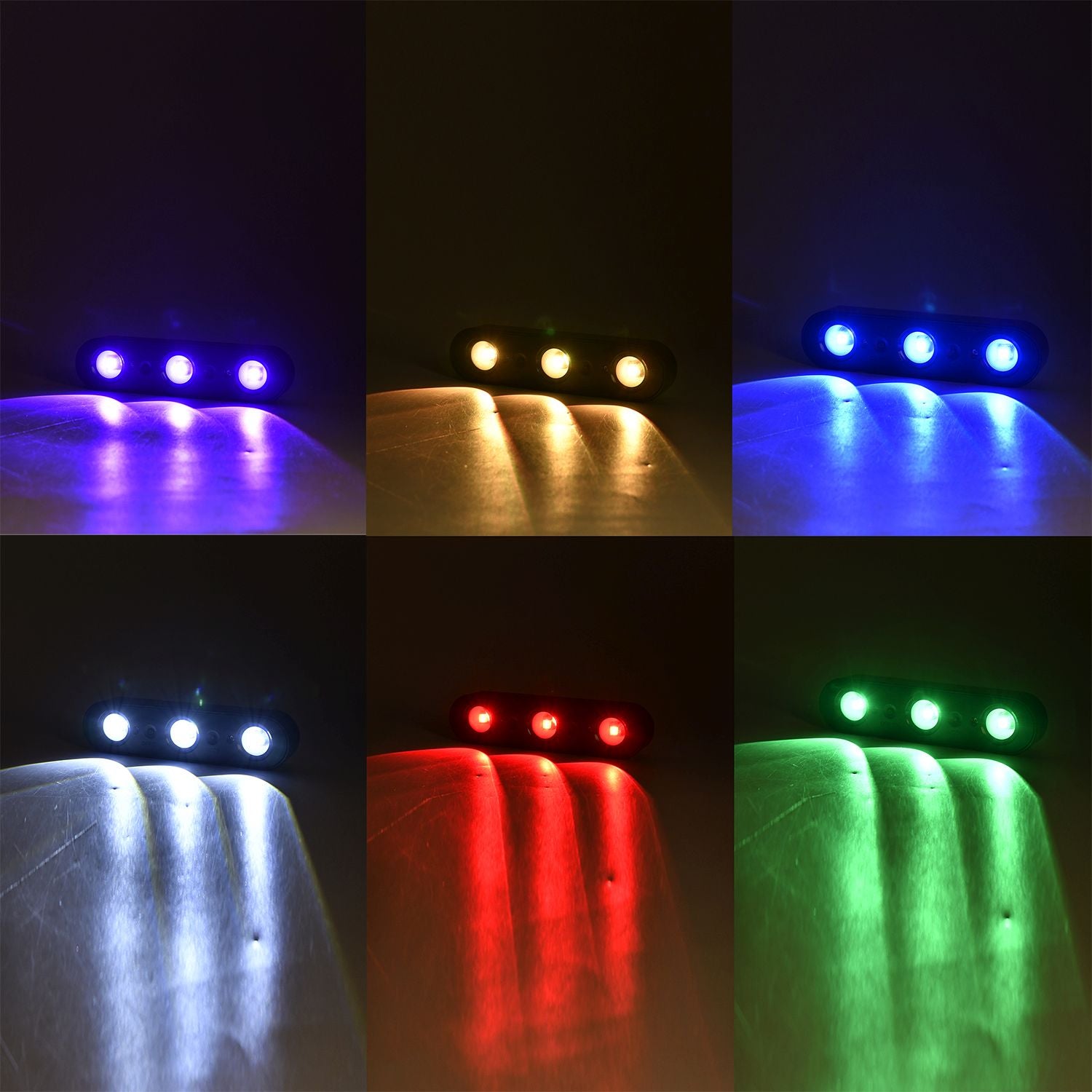 Solarbetriebene LED-Wandleuchte mit Farbwechsel, 10 Lichtmodi, ca. 230x47x36 mm