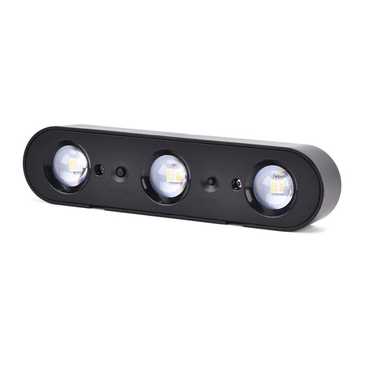 Solarbetriebene LED-Wandleuchte mit Farbwechsel, 10 Lichtmodi, ca. 230x47x36 mm