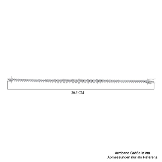 LUXURIANT DIAMOND - Lab Grown Diamant SI-GH SGL zertifiziert Armband ca. 19 cm 925 Silber platiniert ca. 3,00 ct.