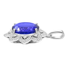 AAAA Tansanit, Weißer Diamant AGI zertifiziert Anhänger 950 Platin ca. 6.15 ct