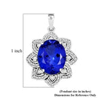 AAAA Tansanit, Weißer Diamant AGI zertifiziert Anhänger 950 Platin ca. 6.15 ct