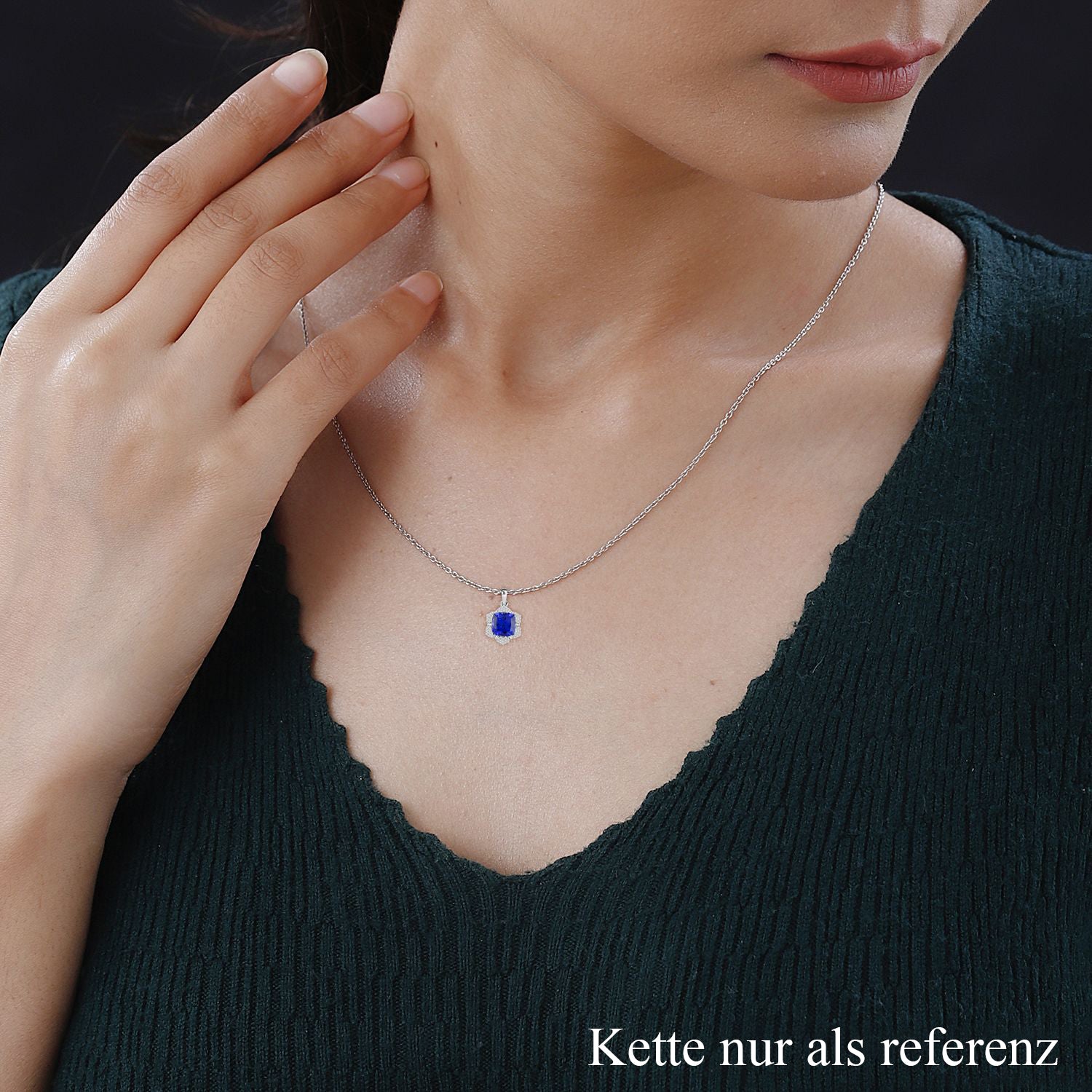 AAAA Tansanit, Weißer Diamant Anhänger 950 Platin ca. 4,20 ct.