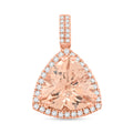 AAA Morganit und Diamant Anhänger in 417 Roségold - 5,05 ct.