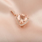 AAA Morganit, Weißer Diamant Anhänger 417 Gold ca. 5,05 ct.