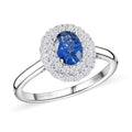 Rhapsody AAAA Blauer Saphir, Weißer Diamant Ring 950 Platin (Größe 20.00) ca. 1,45 ct
