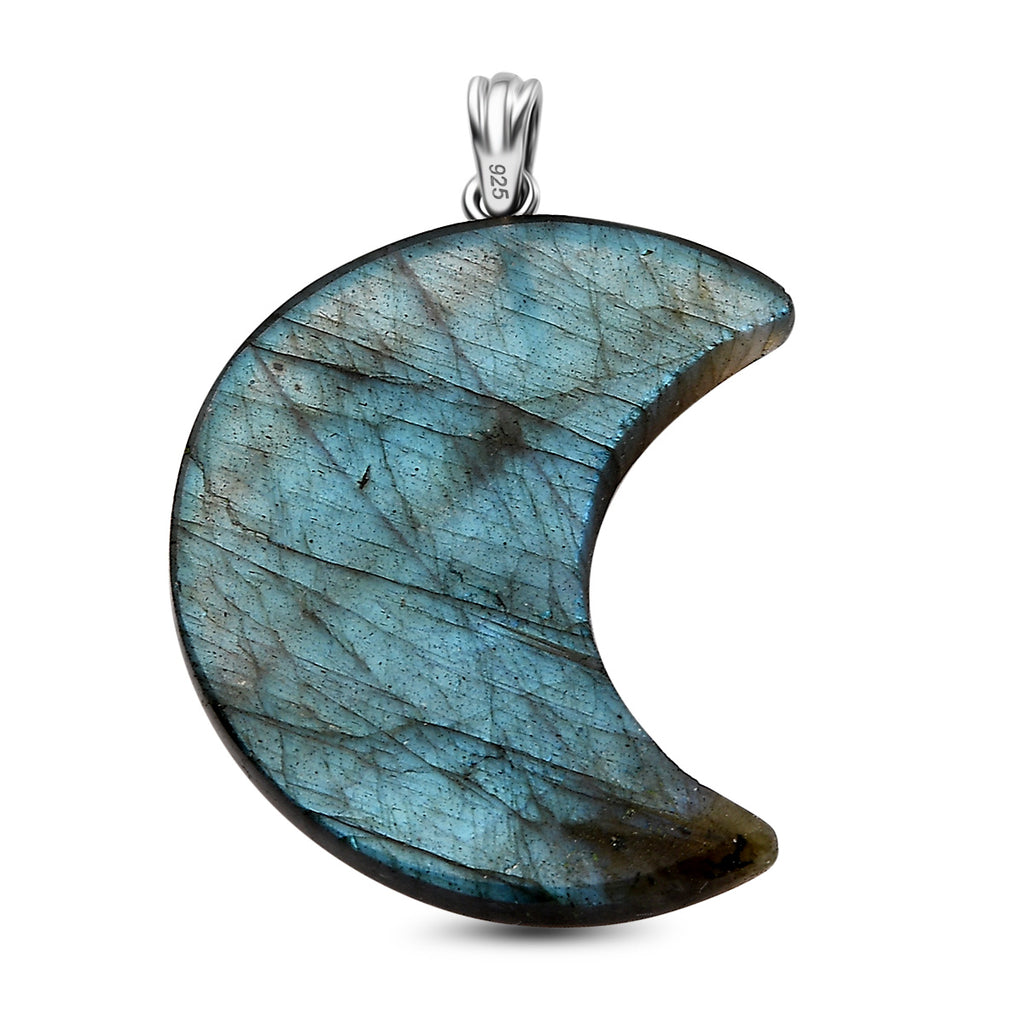 Labradorit Anhänger 925 Silber ca. 40,00 ct.