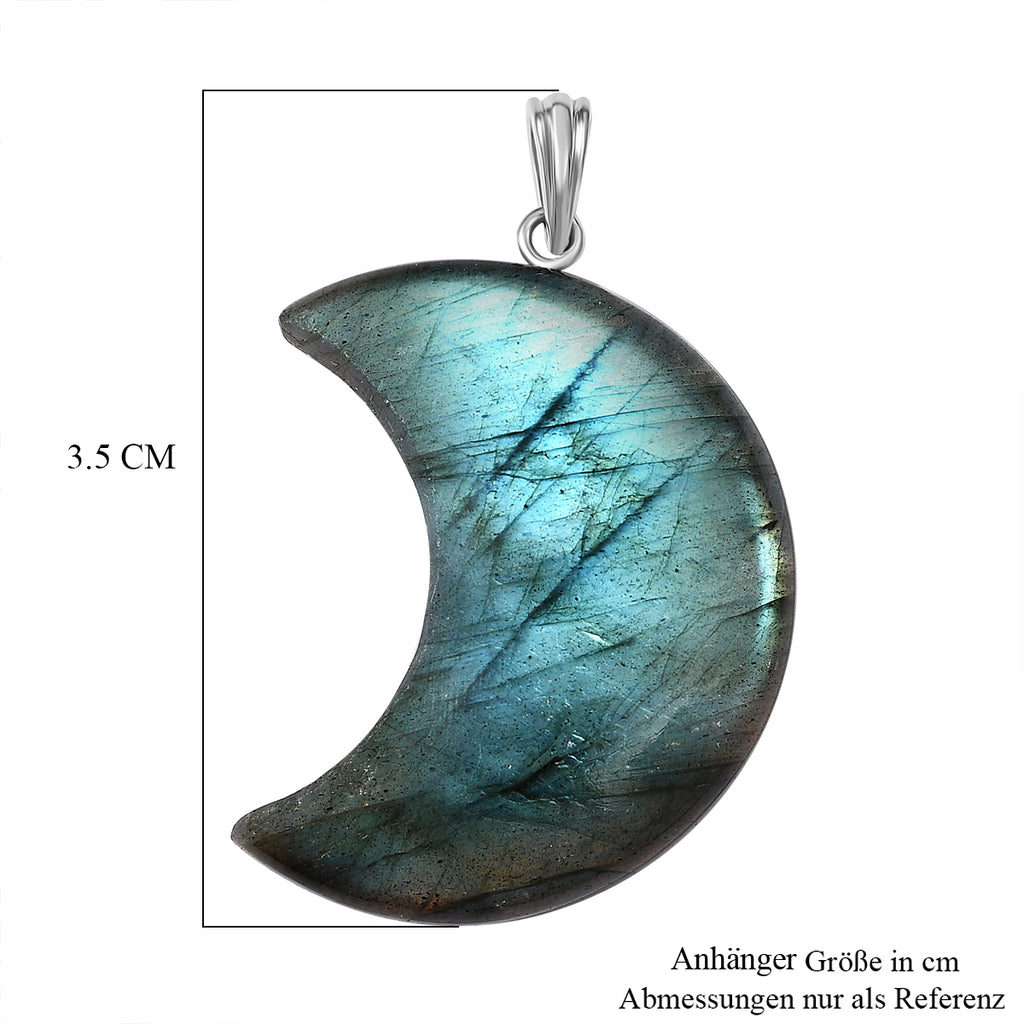 Labradorit Anhänger 925 Silber ca. 40,00 ct.