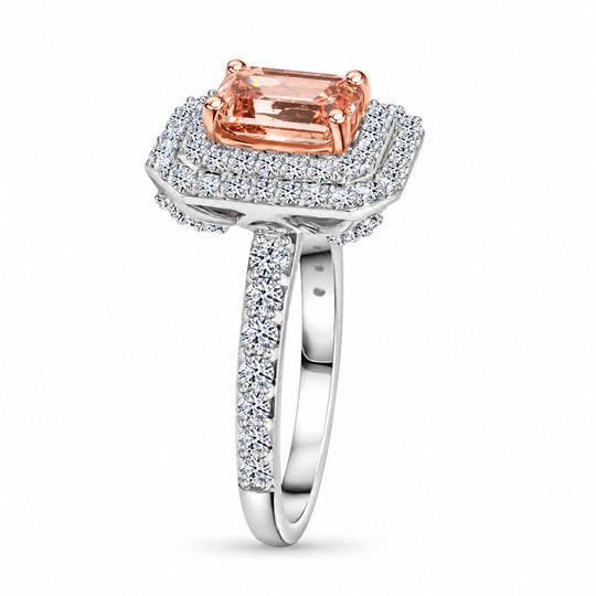 LUXURIANT VS Labor Rosa Diamant und VS-EF Labor Diamant Ring in 585 Roségold und Weißgold - 2,50 ct.