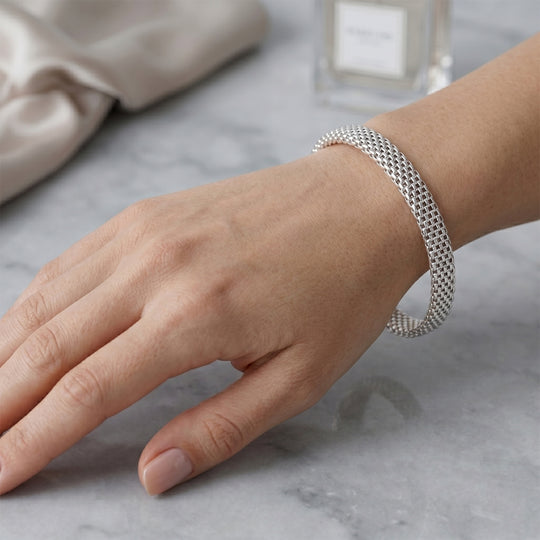 Italienisches Bismark-Kettenarmband in 925 Silber, 19cm - 6 Gramm