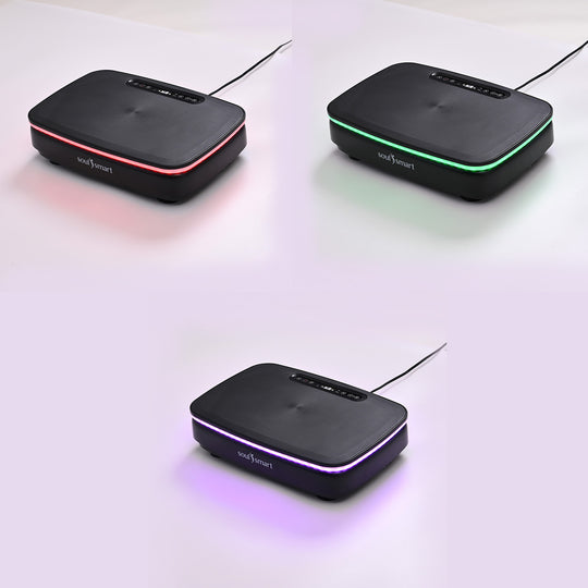 Soulsmart Vibrationsplatte mit RGB-Beleuchtung, Bluetooth-Lautsprecher und 150W-Motor, Schwarz