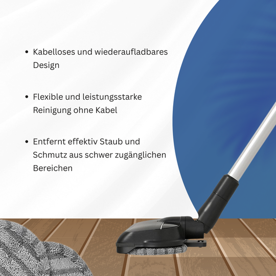 Homesmart - Kabelloser Staubsauger aus ABS, 0,6 L Kapazität, 23 x 24,5 x 114,3 cm, mit Zubehörset