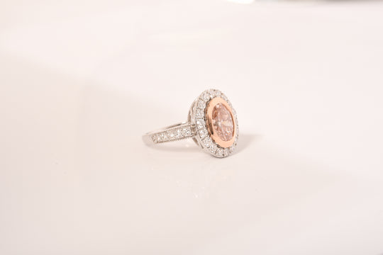Lab Grown Rosa Diamant VS, Lab Grown Diamant VS-EF Ring 585 Gold (Größe 18.00) ca. 2.75 ct