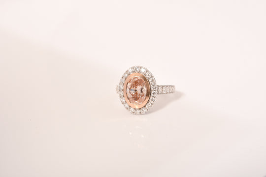 Lab Grown Rosa Diamant VS, Lab Grown Diamant VS-EF Ring 585 Gold (Größe 18.00) ca. 2.75 ct