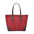 Echtleder Modische, geräumige Kontrastfarbene Tasche, 33x13x29 cm, Rot