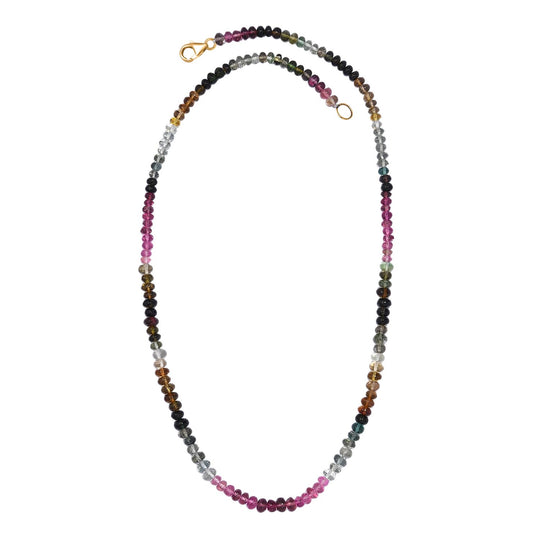 AAA Mehrfarbige-Turmalin Halskette ca. 45 cm 585 Gold ca. 75.00 ct